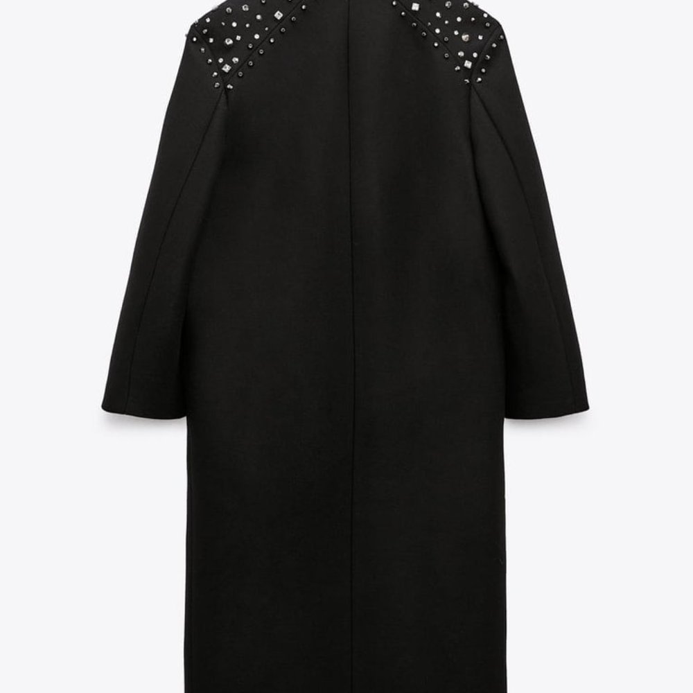 ZARA STUDDED WOOL COAT LIMITED EDITION - Picture 4 of 8